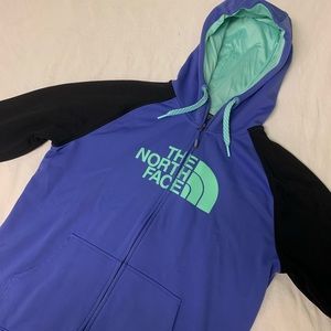 The North Face color block zip up hoodie